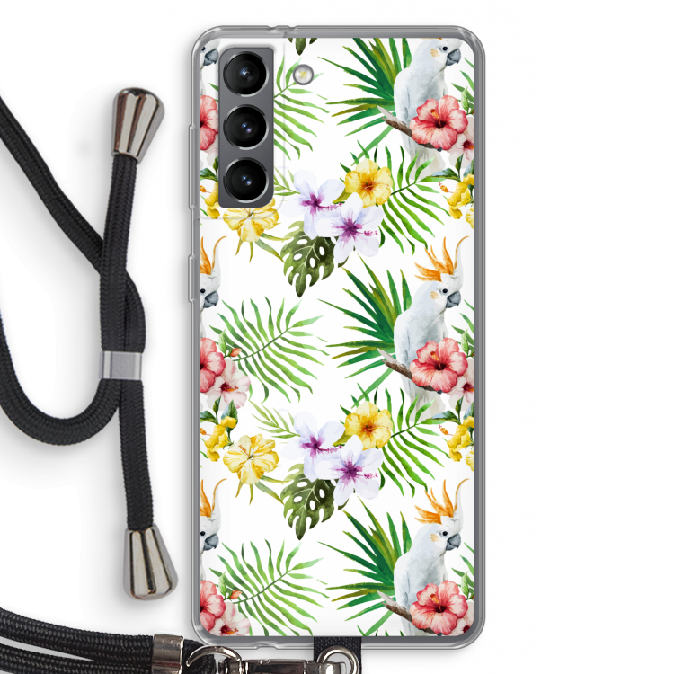 Gele kuif: Samsung Galaxy S21 Transparant Hoesje met koord