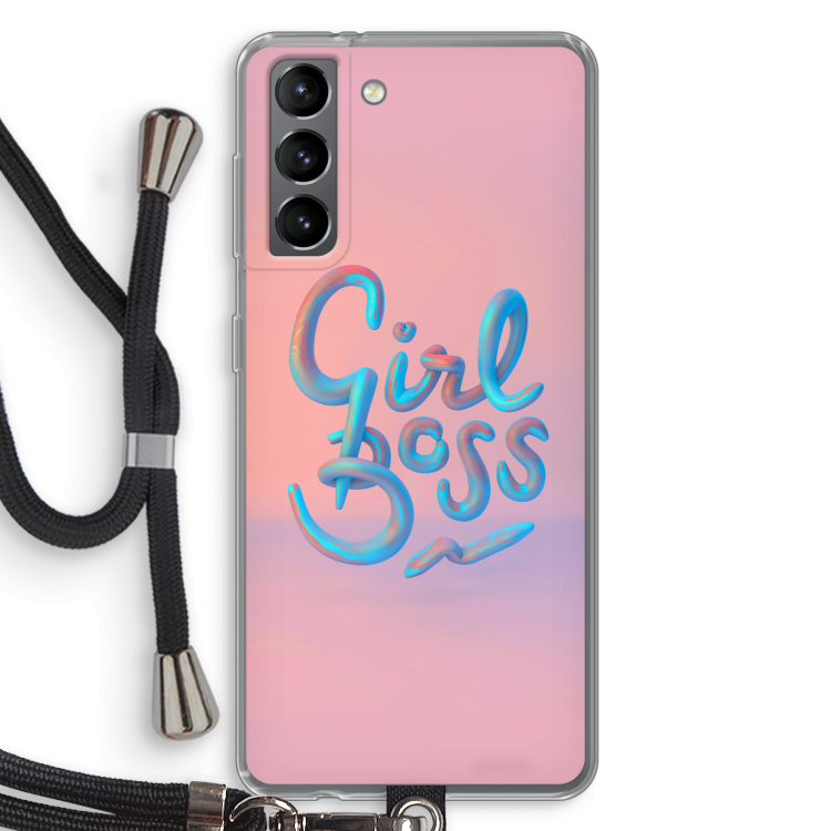 Girl boss: Samsung Galaxy S21 Transparant Hoesje met koord