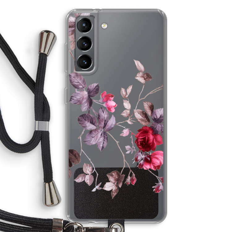 Mooie bloemen: Samsung Galaxy S21 Transparant Hoesje met koord