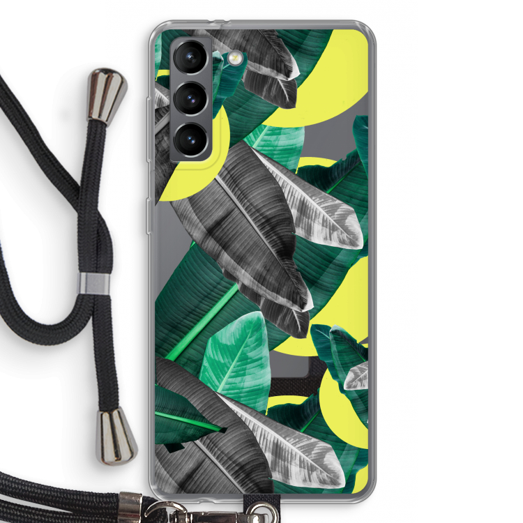 Fantasie jungle: Samsung Galaxy S21 Transparant Hoesje met koord