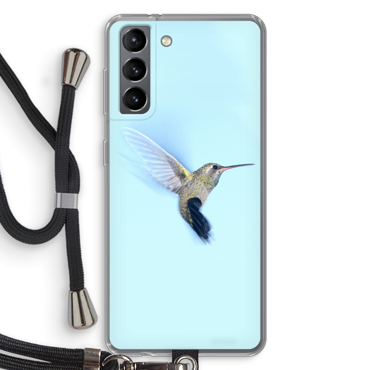 Kolibri: Samsung Galaxy S21 Transparant Hoesje met koord