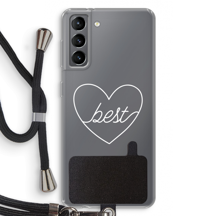 Best heart pastel: Samsung Galaxy S21 Transparant Hoesje met koord