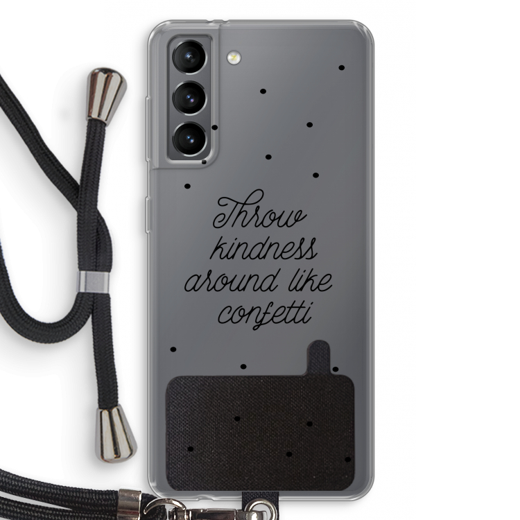Confetti: Samsung Galaxy S21 Transparant Hoesje met koord
