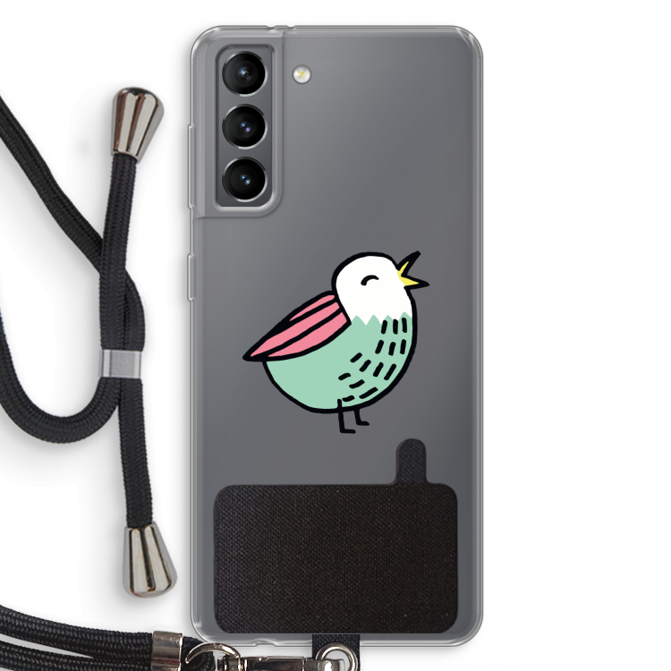 Birdy: Samsung Galaxy S21 Transparant Hoesje met koord