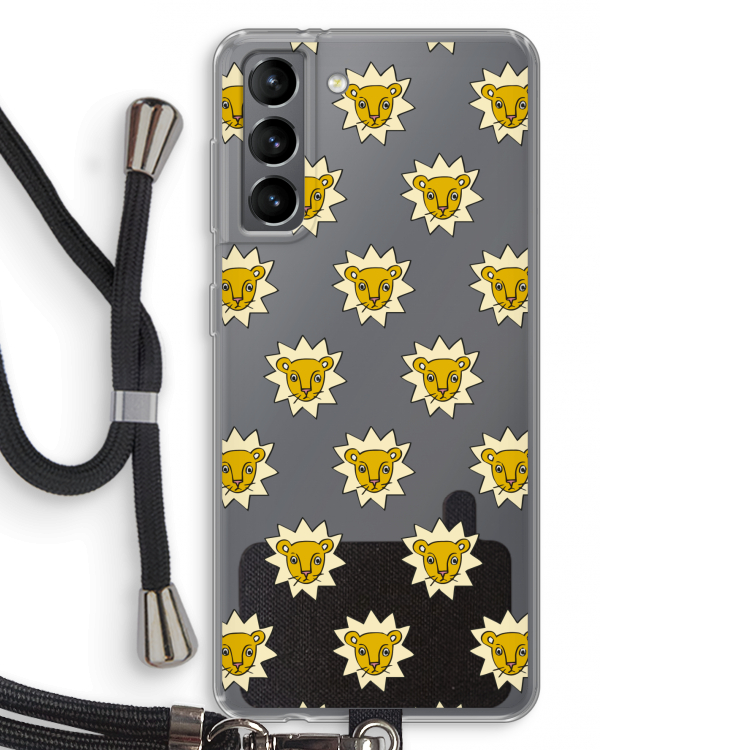 Leeuwenkoppen: Samsung Galaxy S21 Transparant Hoesje met koord