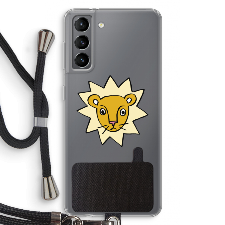 Kleine leeuw: Samsung Galaxy S21 Transparant Hoesje met koord