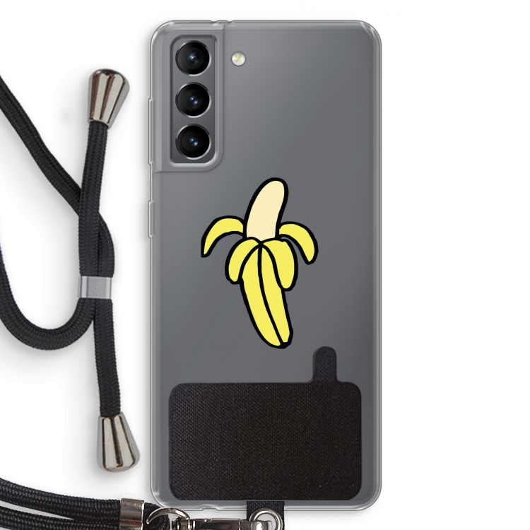 Banana: Samsung Galaxy S21 Transparant Hoesje met koord