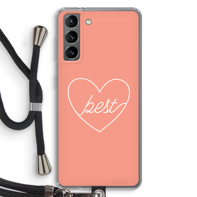 Best heart: Samsung Galaxy S21 Transparant Hoesje met koord