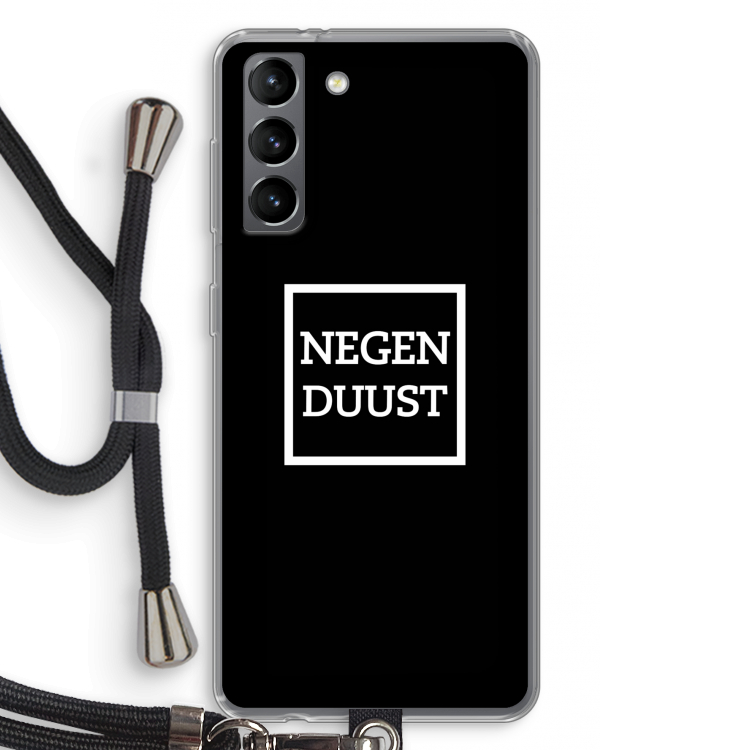 Negenduust black: Samsung Galaxy S21 Transparant Hoesje met koord