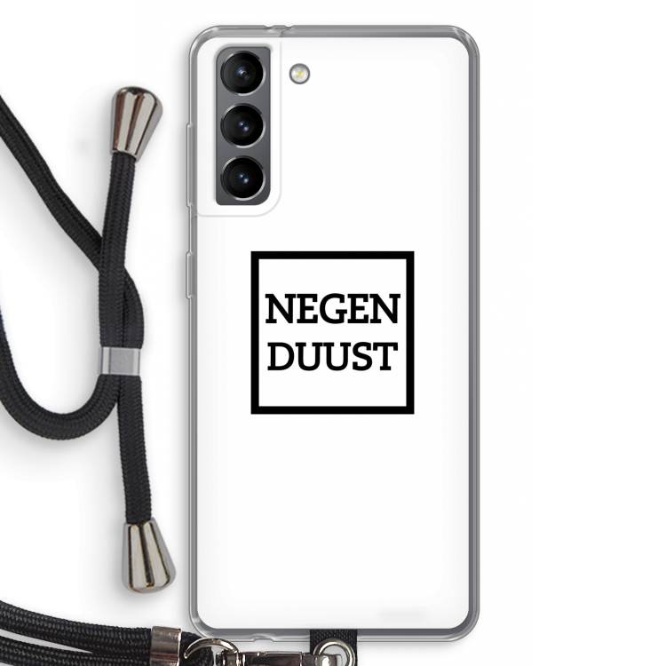 Negenduust vierkant: Samsung Galaxy S21 Transparant Hoesje met koord