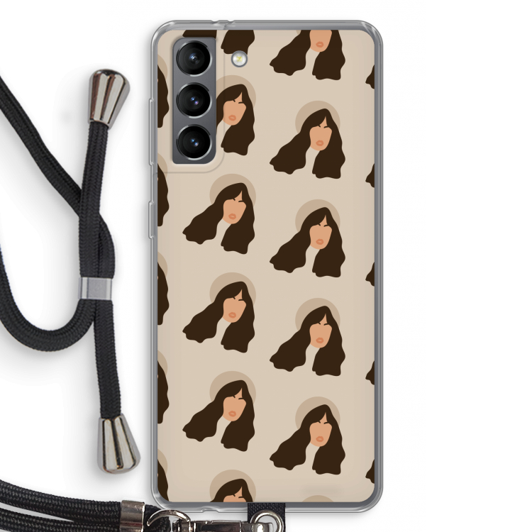 Bonjour mon amour: Samsung Galaxy S21 Transparant Hoesje met koord