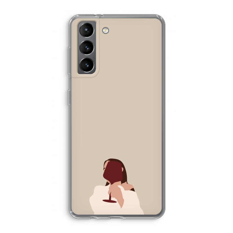 I drink wine: Samsung Galaxy S21 Transparant Hoesje