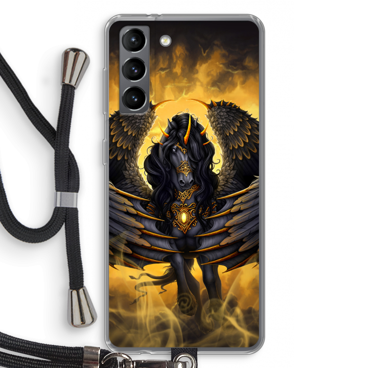 Pegasus: Samsung Galaxy S21 Transparant Hoesje met koord