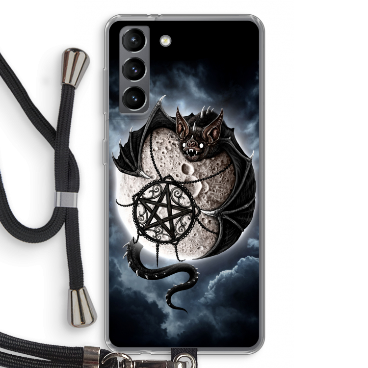 Volle maan: Samsung Galaxy S21 Transparant Hoesje met koord