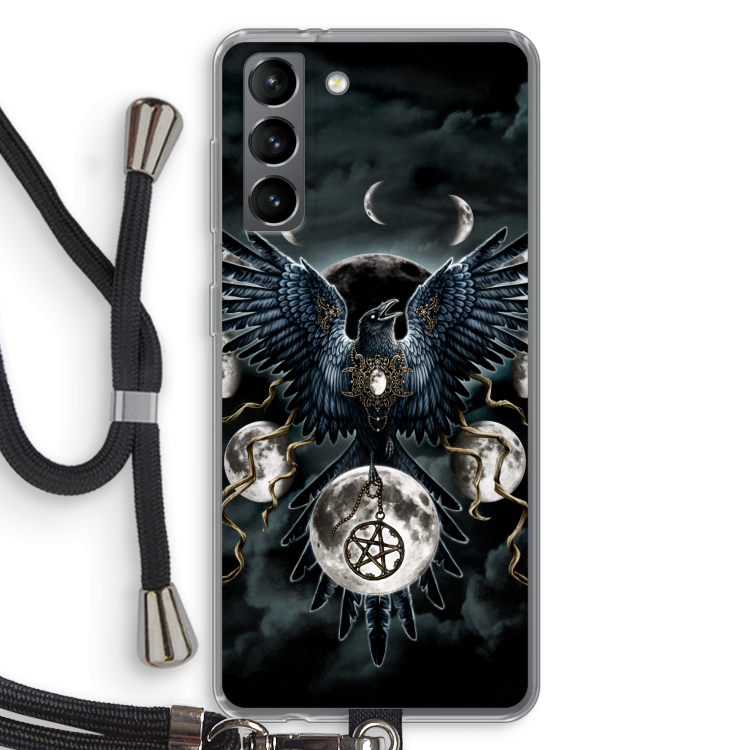 Sinister Wings: Samsung Galaxy S21 Transparant Hoesje met koord