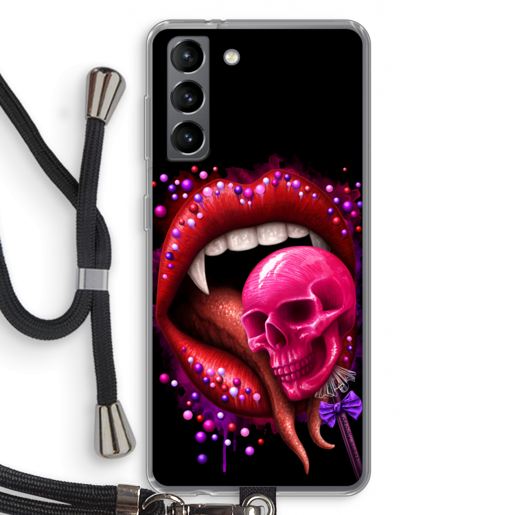 Dodelijk zoet: Samsung Galaxy S21 Transparant Hoesje met koord