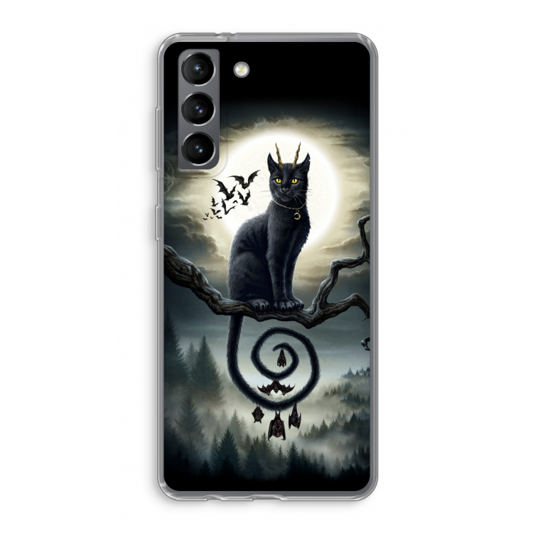 Moonlight Companions: Samsung Galaxy S21 Transparant Hoesje