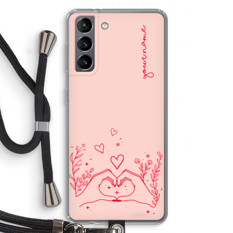 Love is in the air: Samsung Galaxy S21 Transparant Hoesje met koord