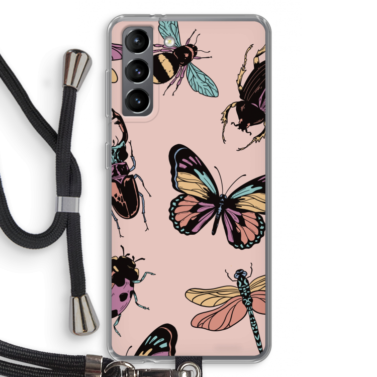 Tiny Bugs: Samsung Galaxy S21 Transparant Hoesje met koord