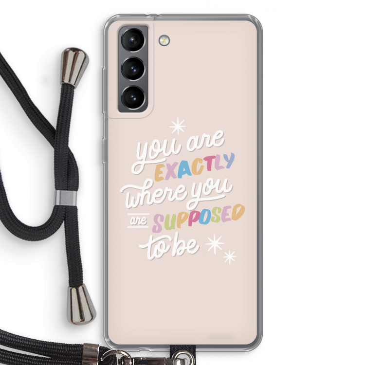 Right Place: Samsung Galaxy S21 Transparant Hoesje met koord
