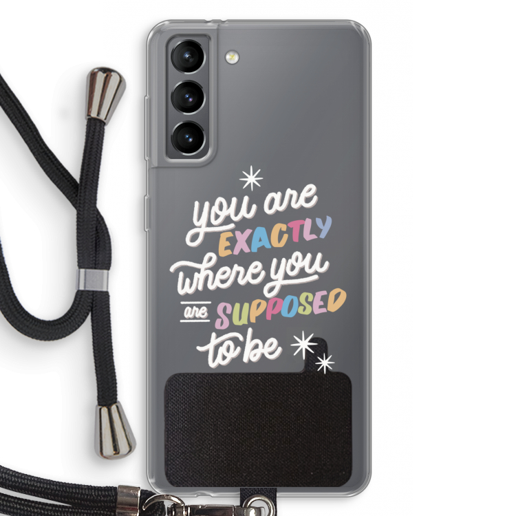 Right Place: Samsung Galaxy S21 Transparant Hoesje met koord