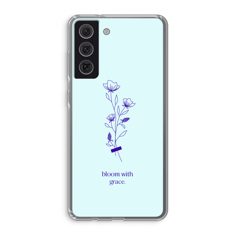 Bloom with grace: Samsung Galaxy S21 FE Transparant Hoesje