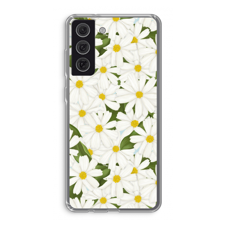 Summer Daisies: Samsung Galaxy S21 FE Transparant Hoesje