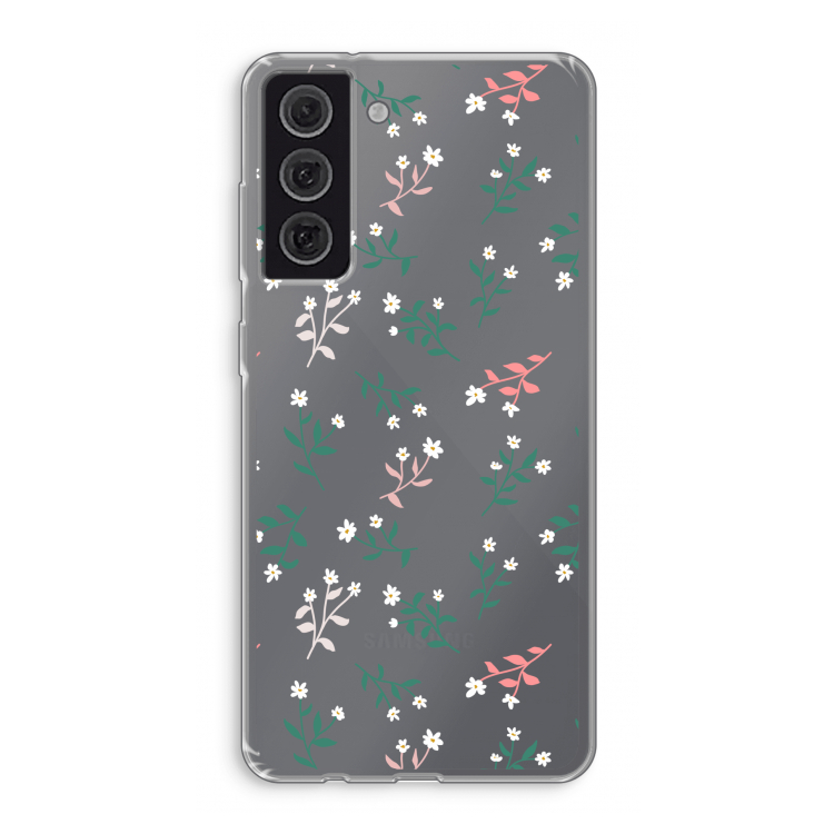 Small white flowers: Samsung Galaxy S21 FE Transparant Hoesje