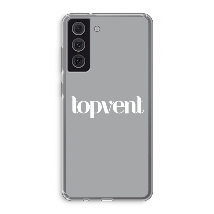 Topvent Grijs Wit: Samsung Galaxy S21 FE Transparant Hoesje