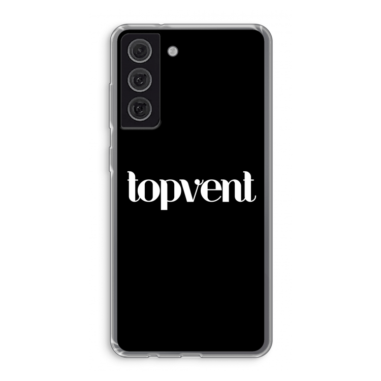 Topvent Zwart: Samsung Galaxy S21 FE Transparant Hoesje