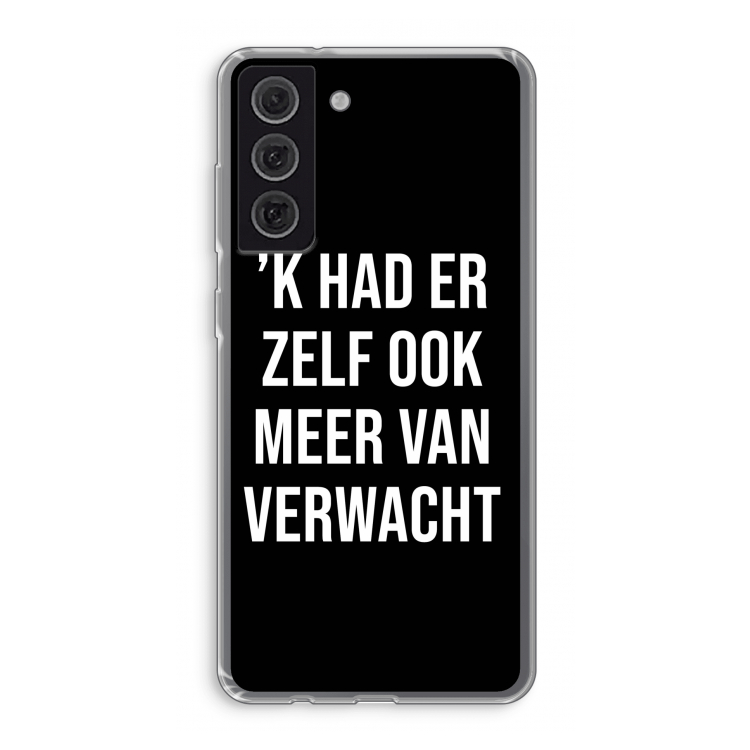 Meer verwacht - Zwart: Samsung Galaxy S21 FE Transparant Hoesje