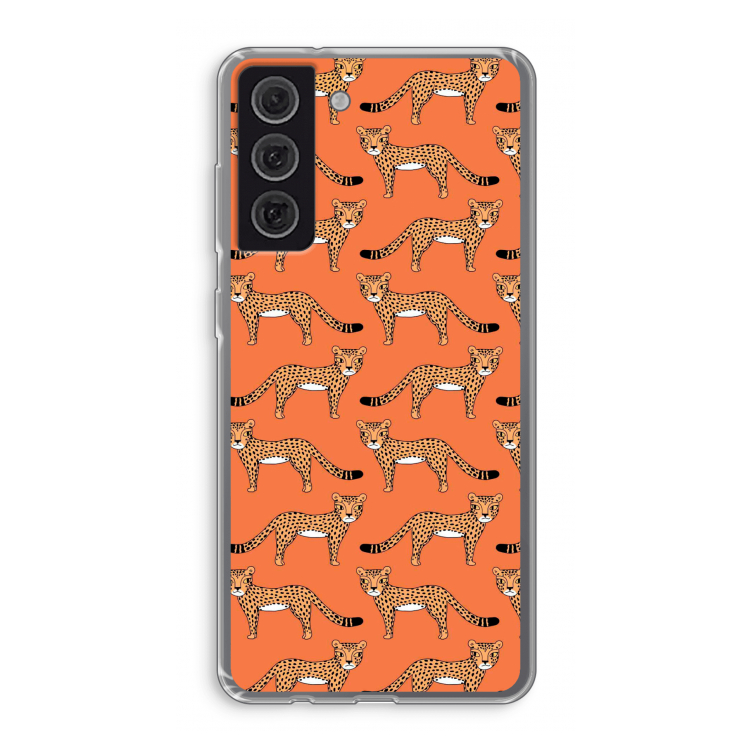 Cheetah: Samsung Galaxy S21 FE Transparant Hoesje