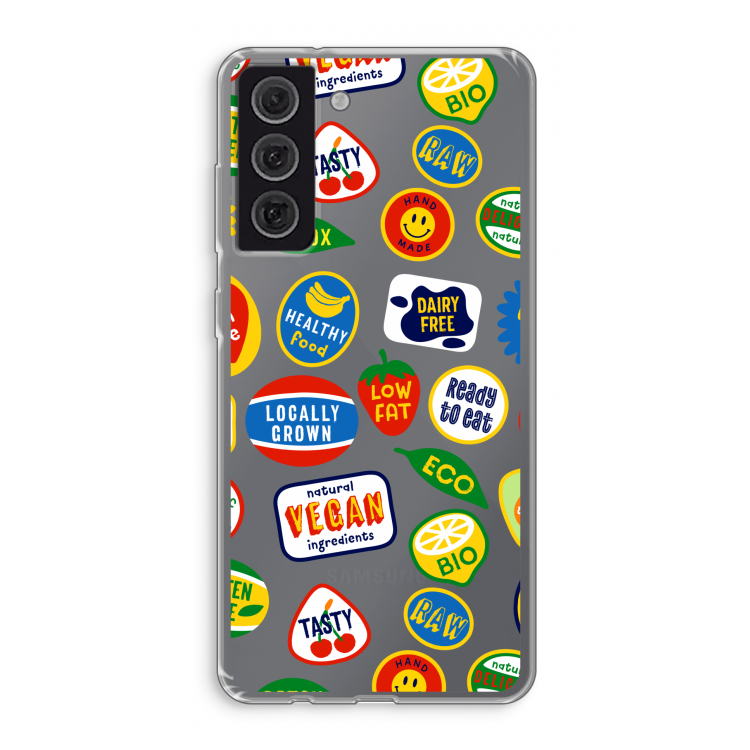 Fruitsticker: Samsung Galaxy S21 FE Transparant Hoesje