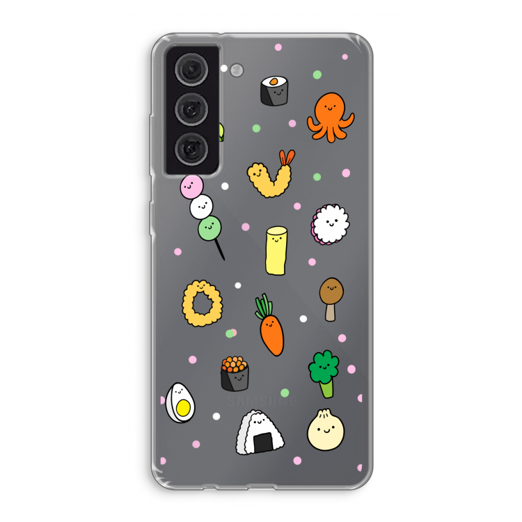 Happy bento friends: Samsung Galaxy S21 FE Transparant Hoesje