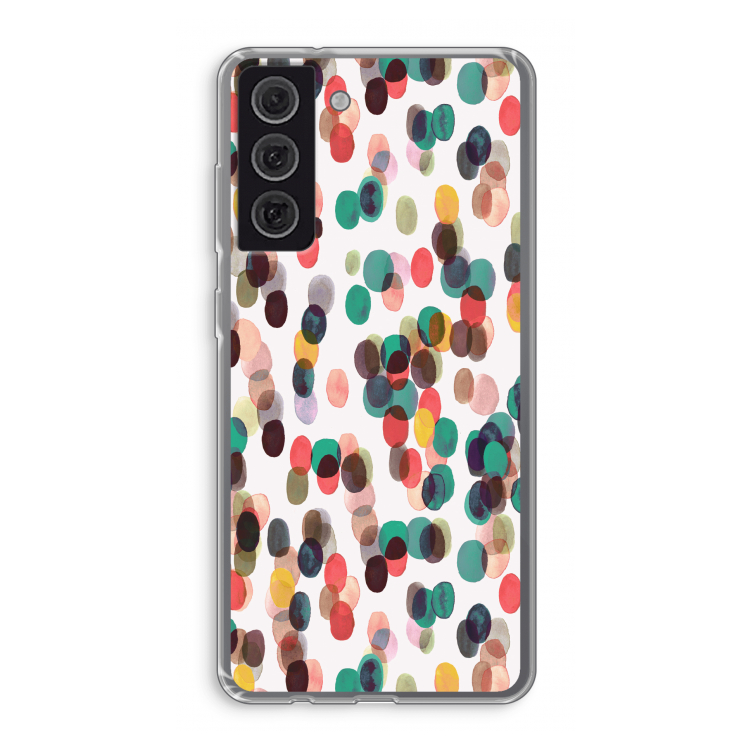 Tropical Dots: Samsung Galaxy S21 FE Transparant Hoesje