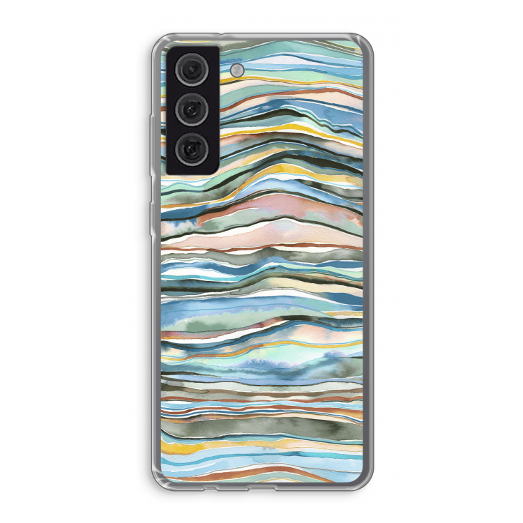 Watercolor Agate: Samsung Galaxy S21 FE Transparant Hoesje