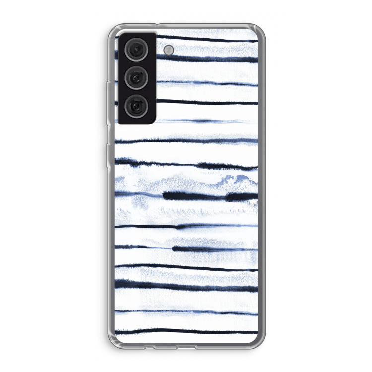 Ink Stripes: Samsung Galaxy S21 FE Transparant Hoesje