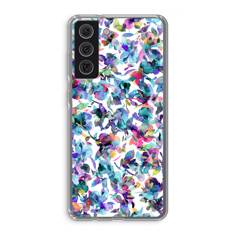 Hibiscus Flowers: Samsung Galaxy S21 FE Transparant Hoesje