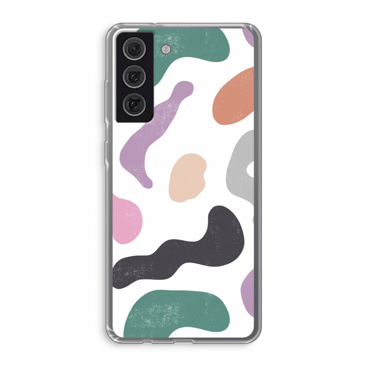 Memphis Shapes: Samsung Galaxy S21 FE Transparant Hoesje
