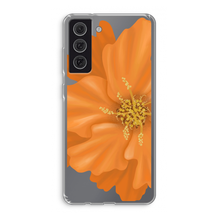 Orange Ellila flower: Samsung Galaxy S21 FE Transparant Hoesje