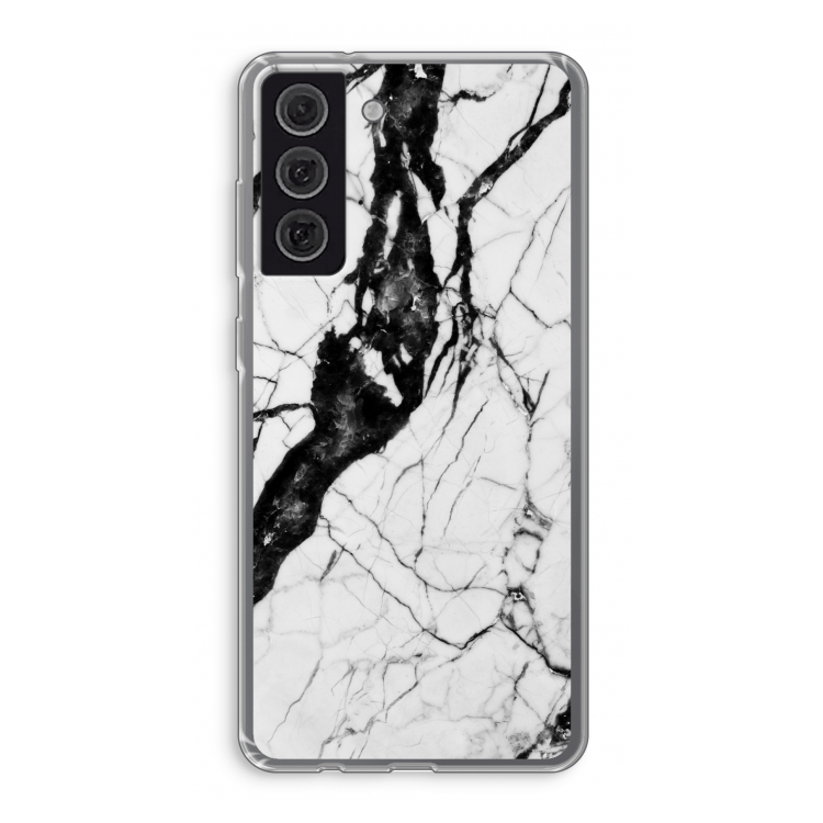 Witte marmer 2: Samsung Galaxy S21 FE Transparant Hoesje