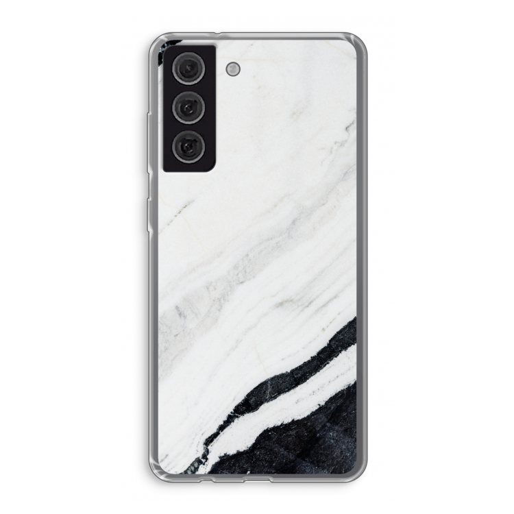 Elegante marmer: Samsung Galaxy S21 FE Transparant Hoesje