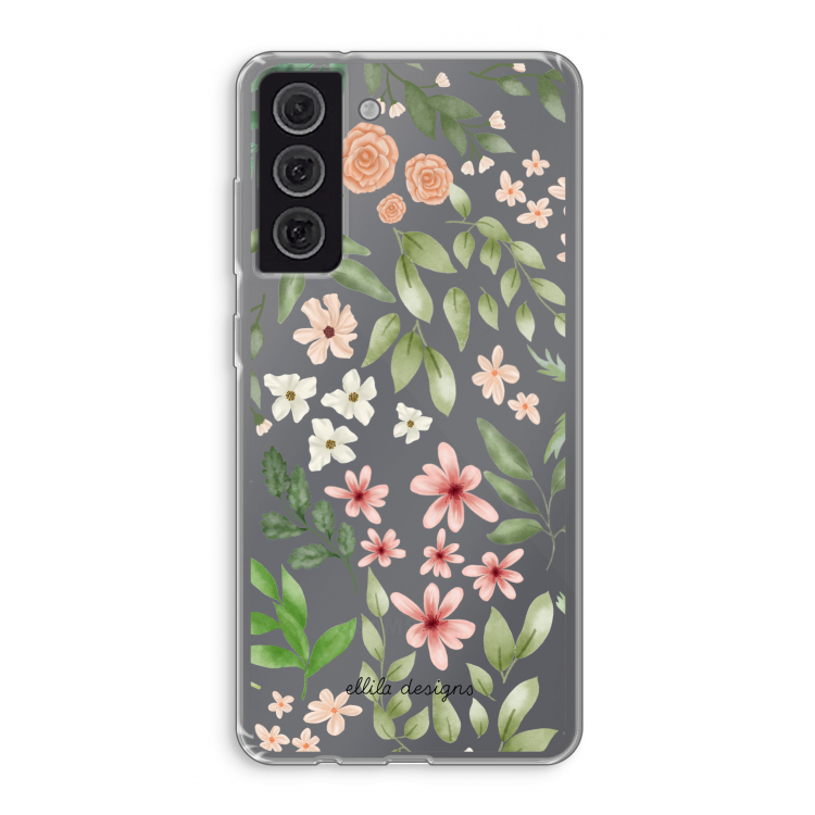 Botanical sweet flower heaven: Samsung Galaxy S21 FE Transparant Hoesje