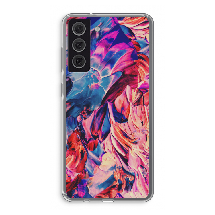 Pink Orchard: Samsung Galaxy S21 FE Transparant Hoesje