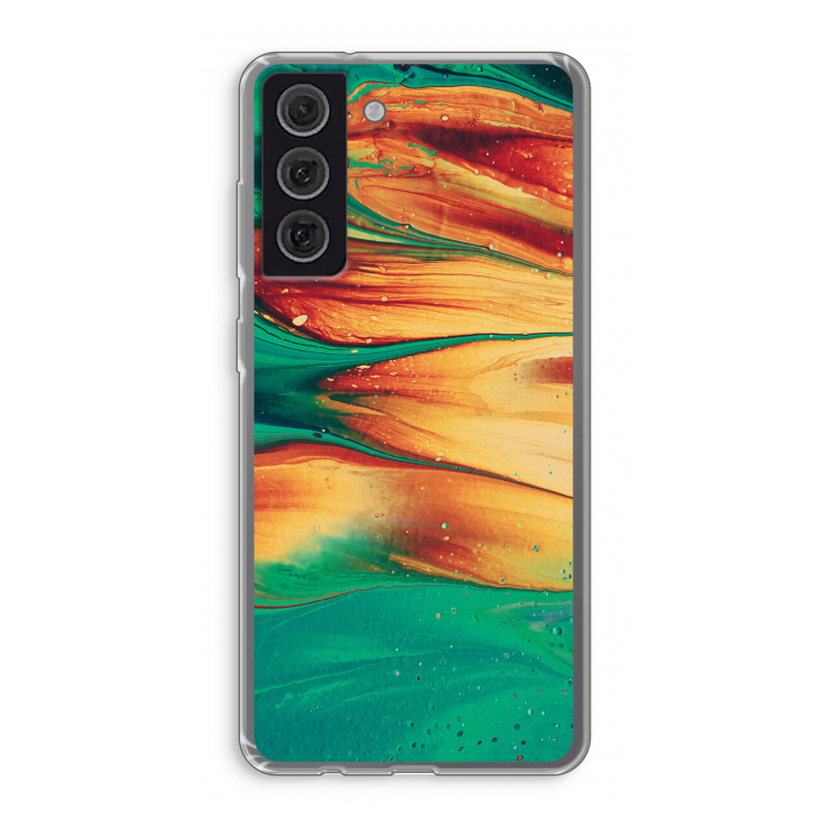 Green Inferno: Samsung Galaxy S21 FE Transparant Hoesje