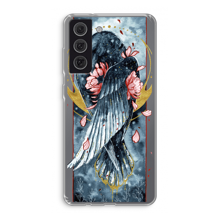 Golden Raven: Samsung Galaxy S21 FE Transparant Hoesje