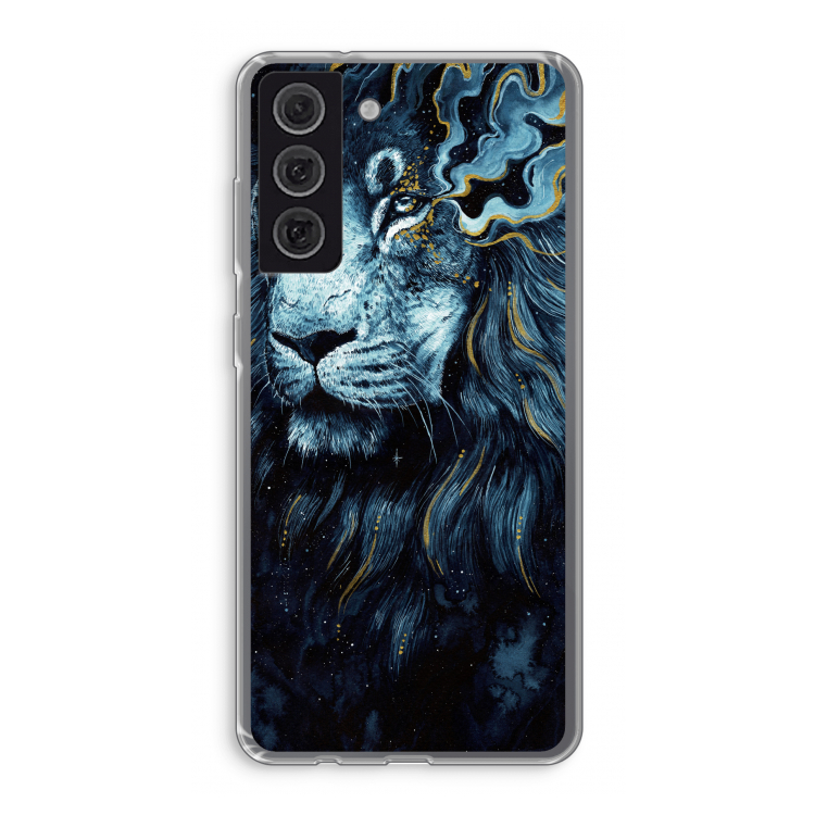 Darkness Lion: Samsung Galaxy S21 FE Transparant Hoesje
