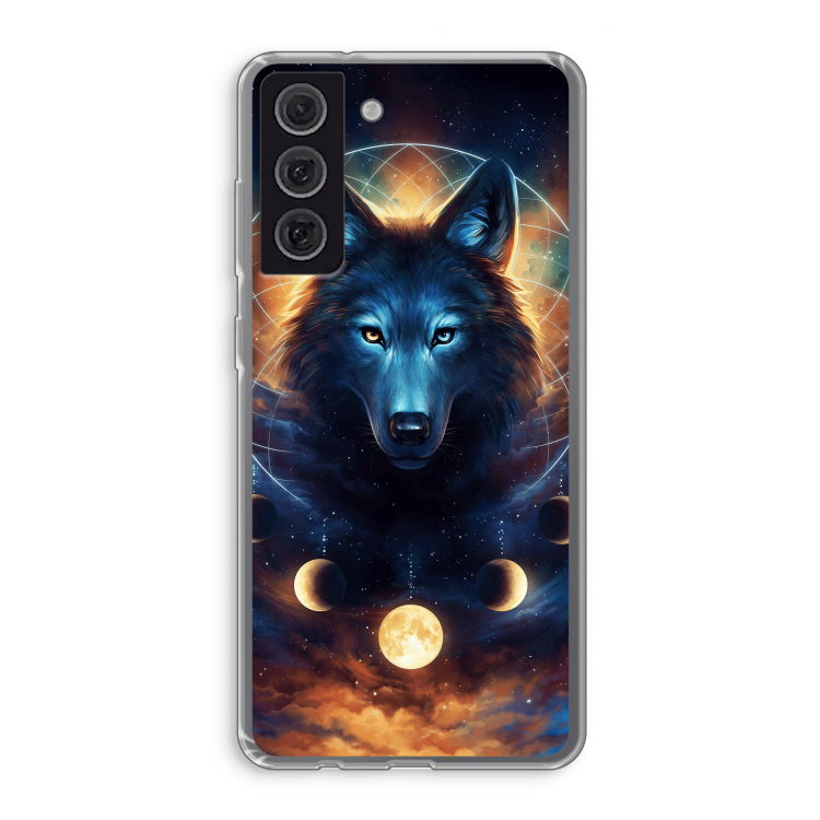 Wolf Dreamcatcher: Samsung Galaxy S21 FE Transparant Hoesje