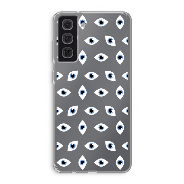 Eyes pattern: Samsung Galaxy S21 FE Transparant Hoesje