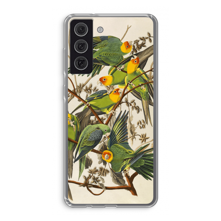 Carolinaparkiet: Samsung Galaxy S21 FE Transparant Hoesje